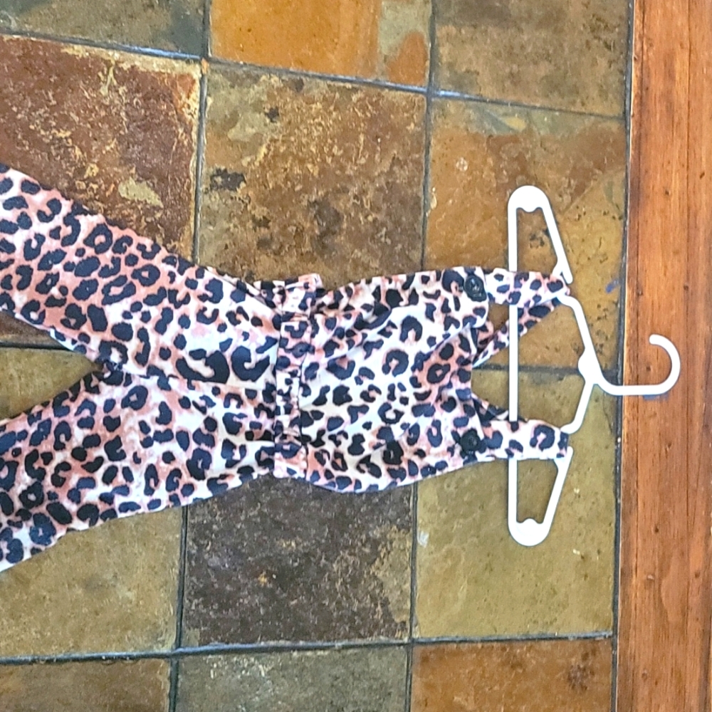 Girls cheetah overalls